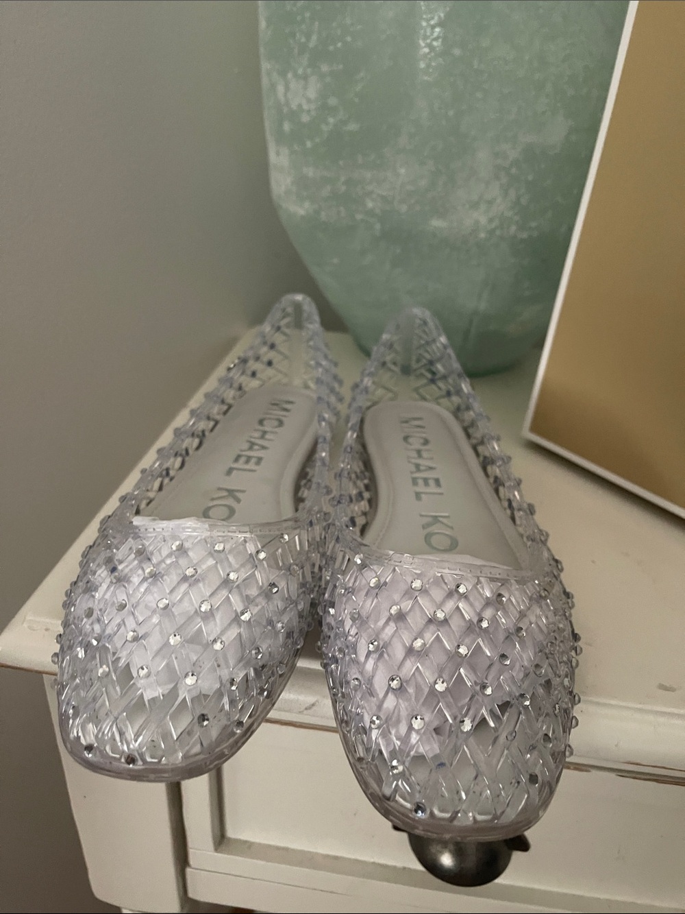 Michael Kors Clear Jelly Flats with Silver Stud Detail - Picture 6 of 10